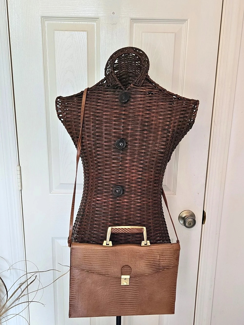 Vintage Brown Satchel For Tablet/Small Laptop